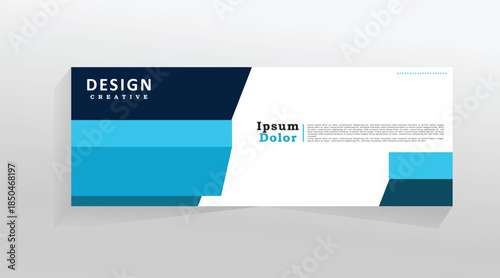 Vector banner template for social media and web, horizontal banner for cover, promotion banner tempalate for digital product and services, abstract blue colour web banner. eps 10