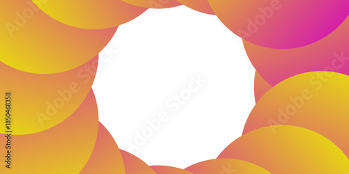 Colorful design with overlapping circles featuring a gradient blend of yellow, orange, and pink hues