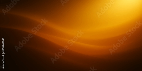 An abstract golden and orange background illustration featuring soft waves of light and fire textures with a bright sun glow effect and motion energy for a vector wallpaper design