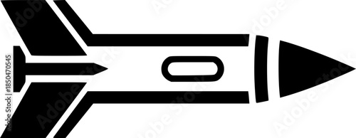 Stylized Missile Illustration in Monochrome, a symbolic represen
