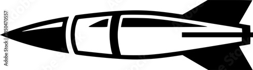 Stylized Missile Illustration in Monochrome, a symbolic represen
