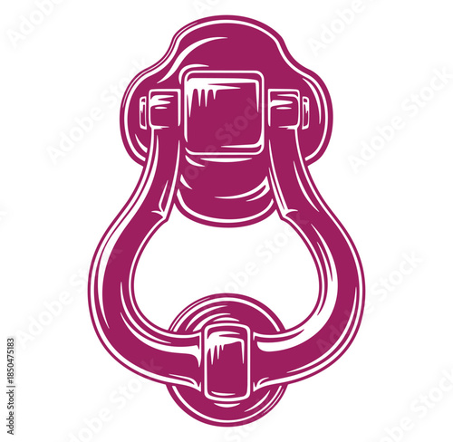 Vector illustration of a vintage door knocker with elegant classic design and shape