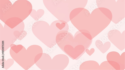 Scattered hearts pattern viewed from above on a clean background