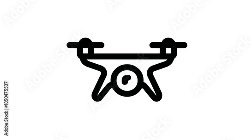 Drone line icon vector art. Modern aerial camera technology symbol for remote-controlled flying device and unmanned aerial vehicle.