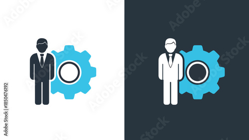 Business operations icons - Line and glyph solid icon set - Solid icons vector collection - Blue icon set - Icon vector - Flat Design Icon - Vector icon symbol