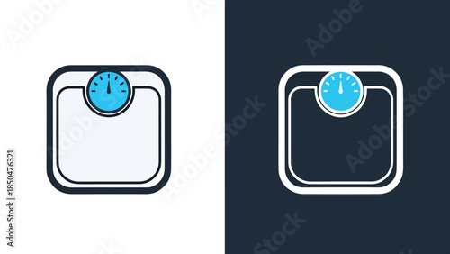 Weight scale icon set - Line and glyph solid icon set - Solid icons vector collection - Blue icon set - Icon vector - Flat Design Icon - Vector icon symbol