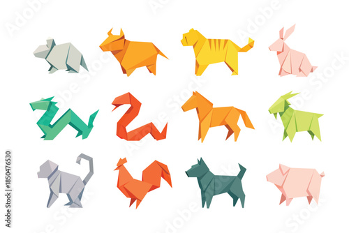 twelve chinese zodiac origami collections