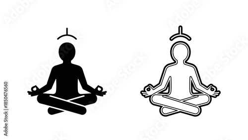 Person Meditating Icon Yoga Zen Symbol meditation