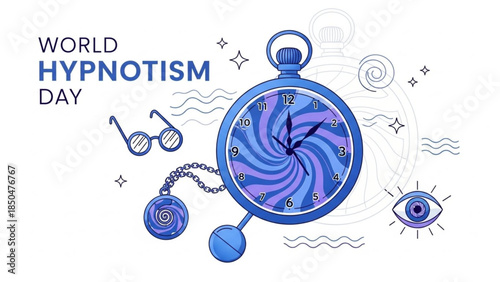 Hypnosis And Consciousness Concept Vector For World Hypnotism Day