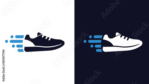 Sneaker icons - Line and glyph solid icon set - Solid icons vector collection - Blue icon set - Icon vector - Flat Design Icon - Vector icon symbol