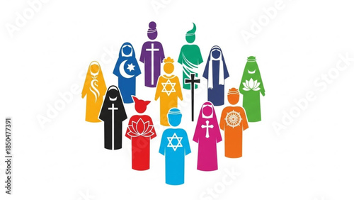 World Peace and Religious Freedom Inclusive Concept Vector