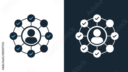 Network connections icon set - Line and glyph solid icon set - Solid icons vector collection - Blue icon set - Icon vector - Flat Design Icon - Vector icon symbol