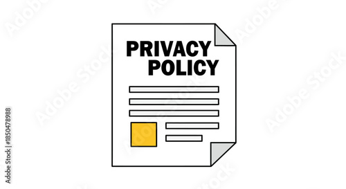 Privacy Policy Document Icon for Data Protection and Legal Compliance Concept cybersecurity