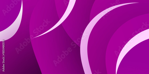 Abstract overlap wave shapes pattern background. Purple color papercut style design. Simple and elegant banner concept.