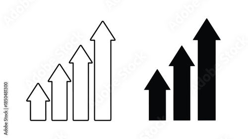 Arrow icons set -  Vector icon set - Line and glyph solid icon set - Icon vector - Flat Design Icon - Solid icons vector collection - Blue icon set 