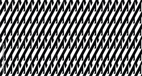 Black and white diagonal striped pattern with alternating thick and thin lines vector
