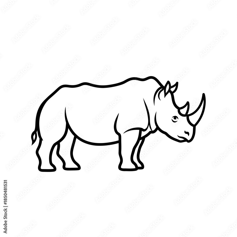 Fototapeta premium a-rhinoceros-side-profile-outline.