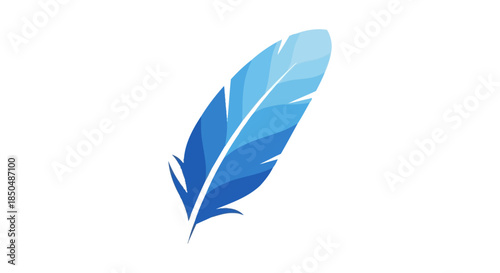 Elegant blue feather illustration symbolizing creativity and freedom in design