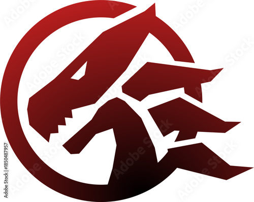e-sport logo, dragon in circle
