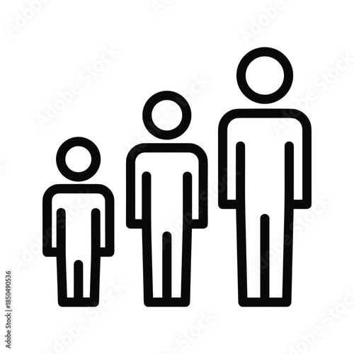 Simple illustration of family members standing together