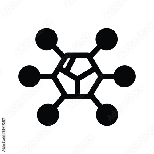 Molecular structure icon representing chemical compound