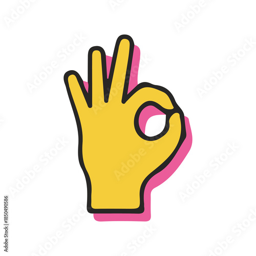 perfect nice hand sign art vector illustration
