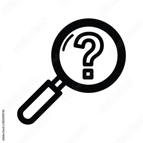 Magnifying glass with question mark symbolizing investigation