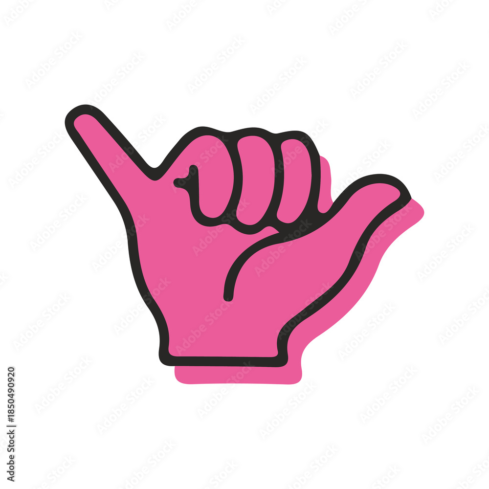 Obraz premium call swag hand sign art vector illustration