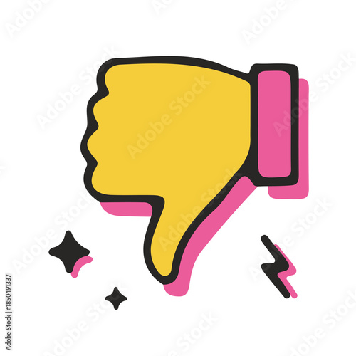 thumbs down bad hand sign art vector illustration