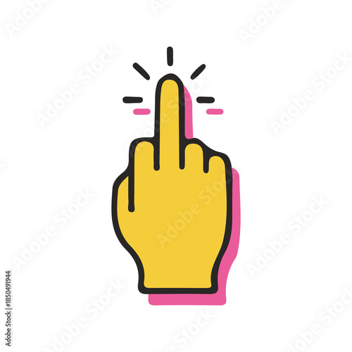 middle finger hand sign art vector illustration