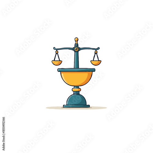 Stylized balance scale illustration representing fairness and justice within a contemporary