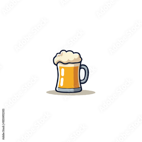 Stylized beer illustration with foamy head a refreshing beverage design showcasing simplicity and