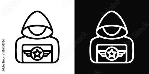 Espionage Icon White And Black Background Style