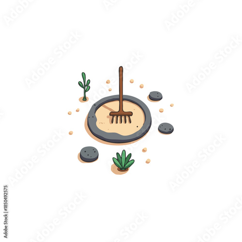 Zen garden simplicity a calming miniature landscape with rake pebbles and minimalist plants