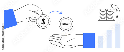 Token-based economy. ion of token exchange for educational goals and economic development. Token economy highlights advanced financial systems. Useful for finance, education, learning, blockchain