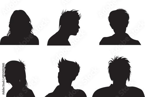collection of people avatar silhouettes 