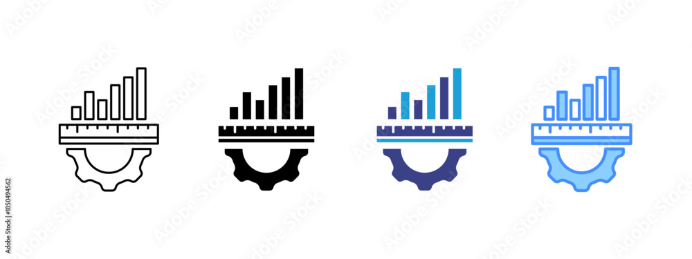 Fototapeta premium Measurement icon set multiple style collection