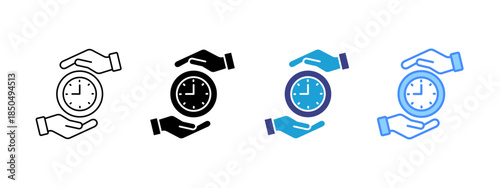 Save Time icon set multiple style collection
