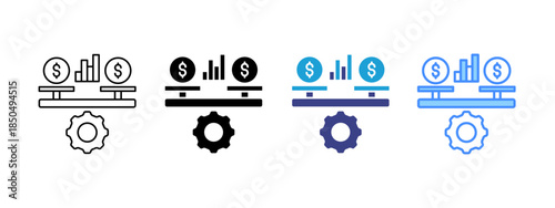Stability  icon set multiple style collection