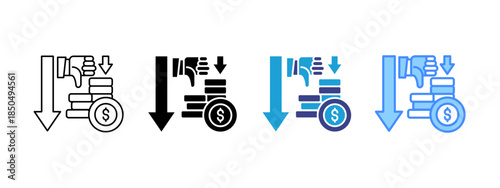 Disadvantage icon set multiple style collection