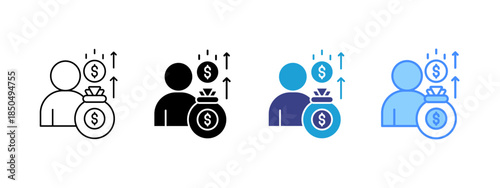 Superannuation icon set multiple style collection
