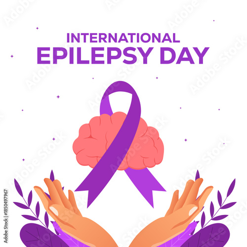flat design illustration for international epilepsy day