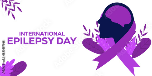 international epilepsy day horizontal banner illustration