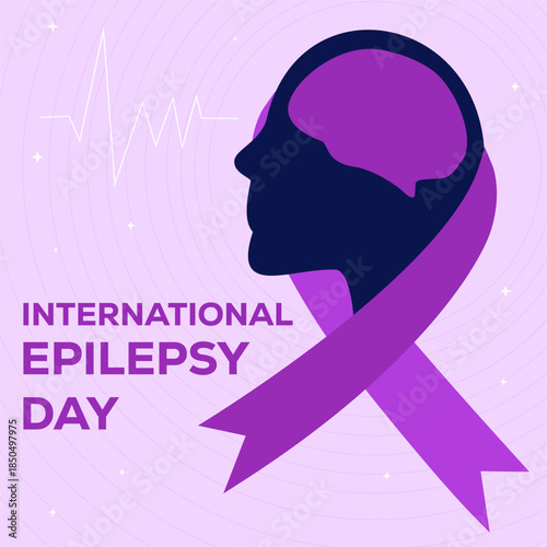 illustration for international epilepsy day in flat design