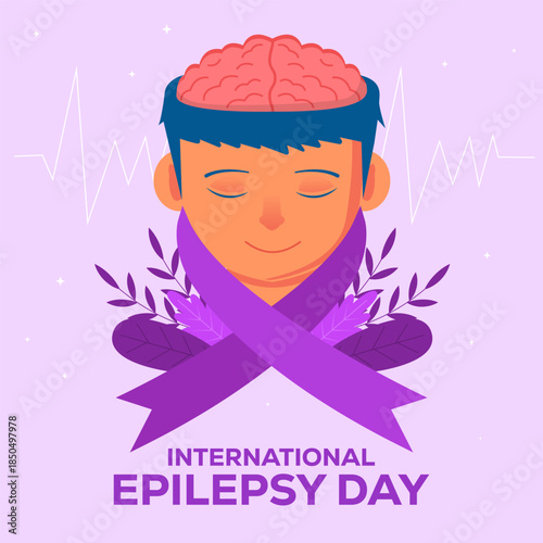 international epilepsy day illustration design in flat style