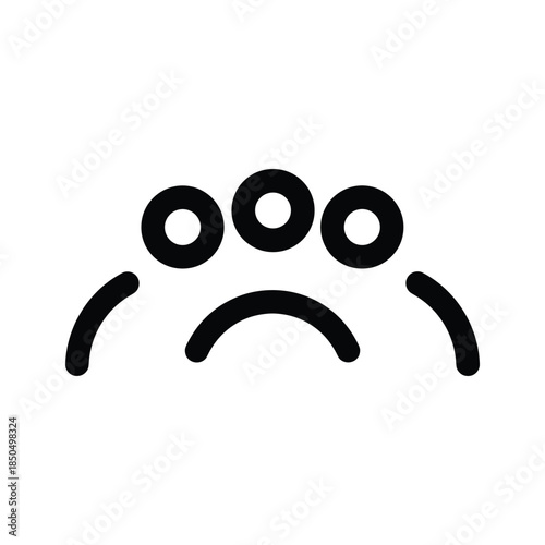Sad face emoji illustration on white background