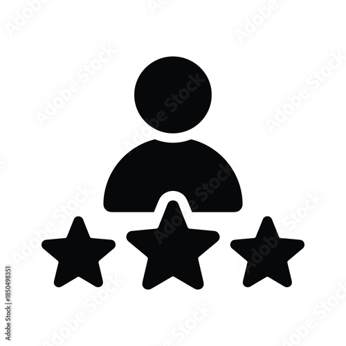 Person receiving three star rating