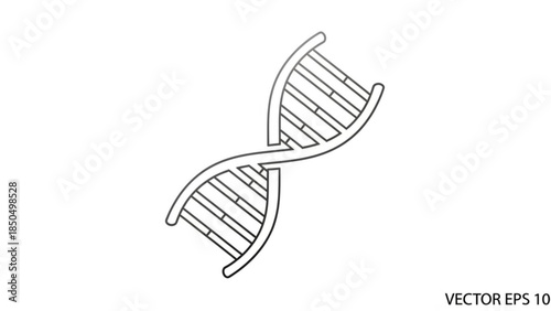 DNA double helix icon a simple line art illustration representing genetics and science perfect for medical or biological concepts
