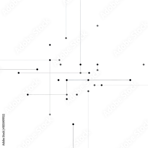 Abstract geometric pattern with connecting dots and lines on a white background.