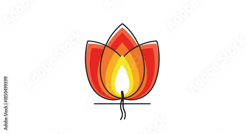Abstract Flame Symbol Vector Illustration with Warm Gradient Colors